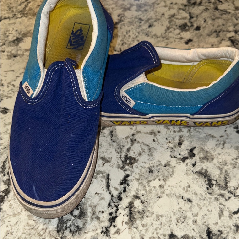 Vans Kids Two-Tone Blue Slip-On Sneakers